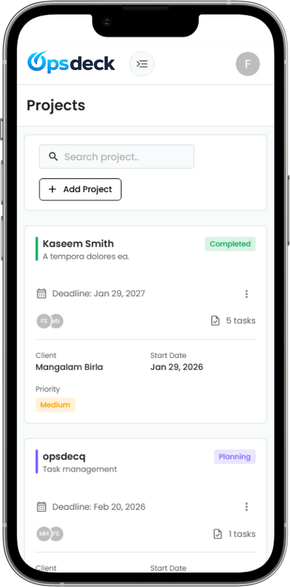 screen of Opsdeck Whatsapp chat
